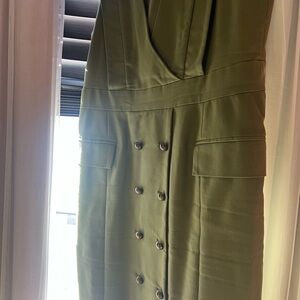 G.I.L.I. Olive Double-Breasted Midi Dress